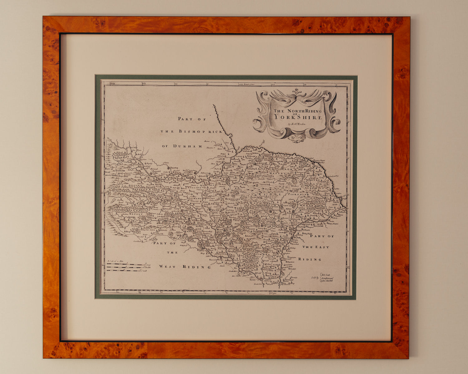 Giddy Prints & Framing. Custom made-to-order frame with antique sourced map